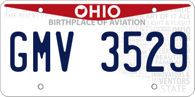 OH license plate GMV3529