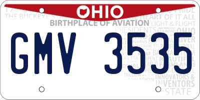 OH license plate GMV3535