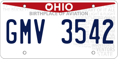 OH license plate GMV3542