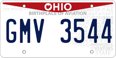 OH license plate GMV3544