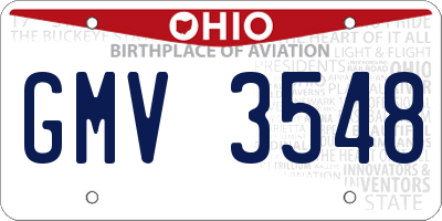 OH license plate GMV3548