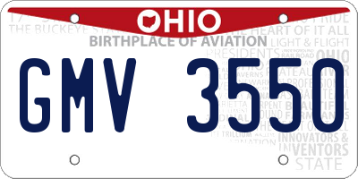 OH license plate GMV3550