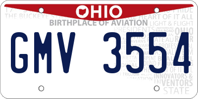 OH license plate GMV3554