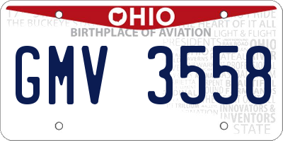 OH license plate GMV3558