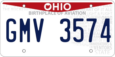 OH license plate GMV3574