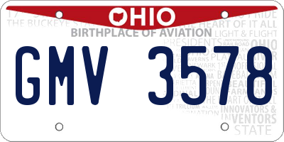 OH license plate GMV3578