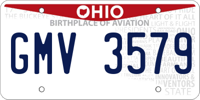 OH license plate GMV3579