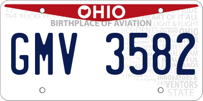 OH license plate GMV3582