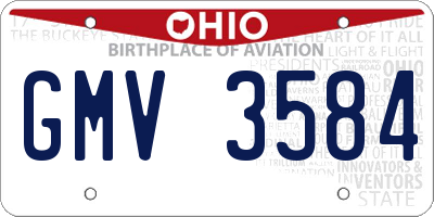 OH license plate GMV3584