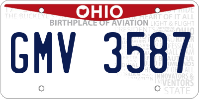 OH license plate GMV3587