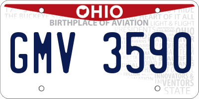 OH license plate GMV3590