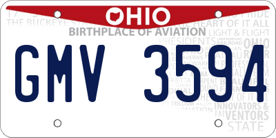OH license plate GMV3594