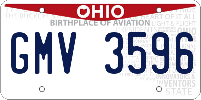 OH license plate GMV3596
