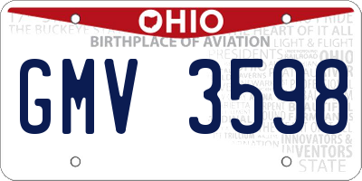 OH license plate GMV3598