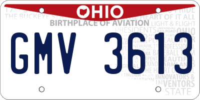 OH license plate GMV3613