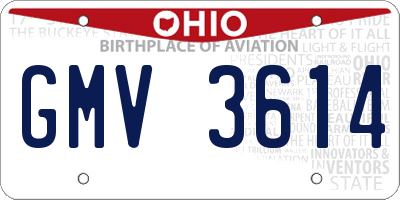 OH license plate GMV3614
