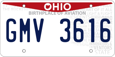 OH license plate GMV3616