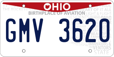 OH license plate GMV3620