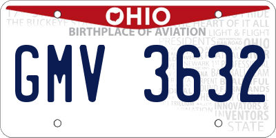 OH license plate GMV3632