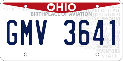 OH license plate GMV3641