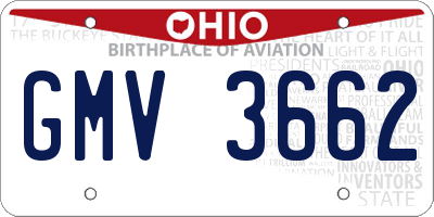 OH license plate GMV3662