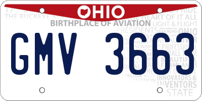 OH license plate GMV3663