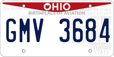 OH license plate GMV3684