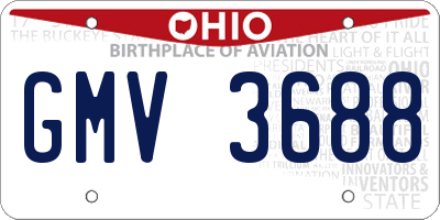 OH license plate GMV3688