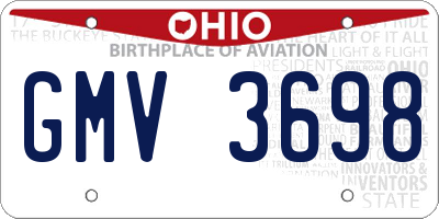 OH license plate GMV3698