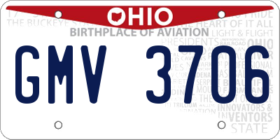 OH license plate GMV3706