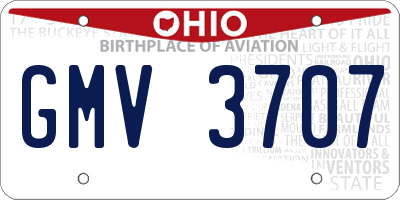 OH license plate GMV3707