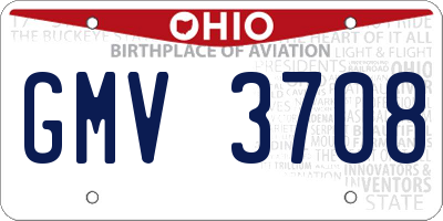 OH license plate GMV3708