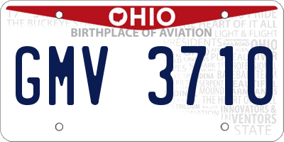 OH license plate GMV3710