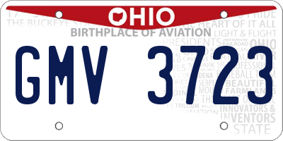 OH license plate GMV3723