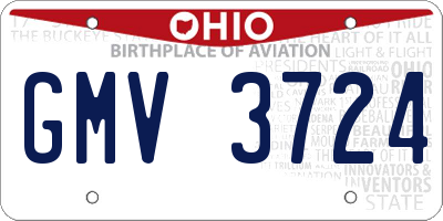 OH license plate GMV3724
