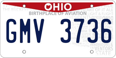 OH license plate GMV3736