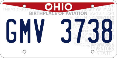 OH license plate GMV3738