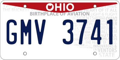 OH license plate GMV3741