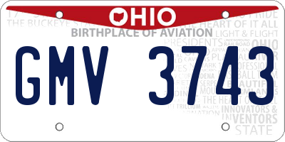 OH license plate GMV3743