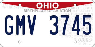 OH license plate GMV3745