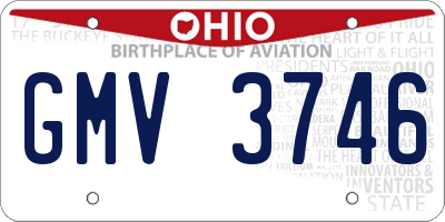 OH license plate GMV3746