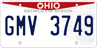OH license plate GMV3749