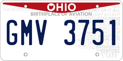 OH license plate GMV3751