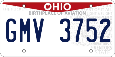 OH license plate GMV3752