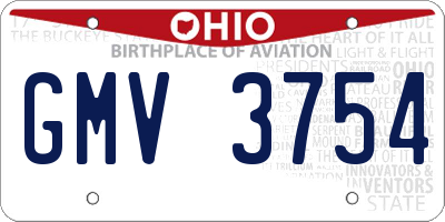 OH license plate GMV3754