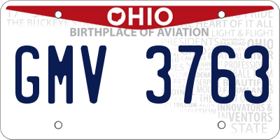 OH license plate GMV3763