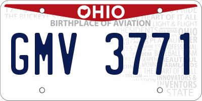 OH license plate GMV3771