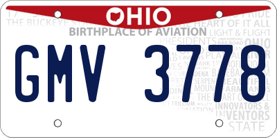 OH license plate GMV3778