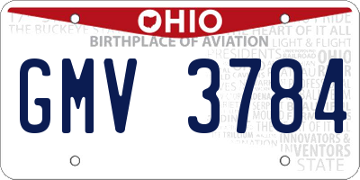 OH license plate GMV3784