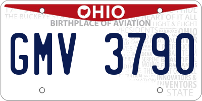 OH license plate GMV3790